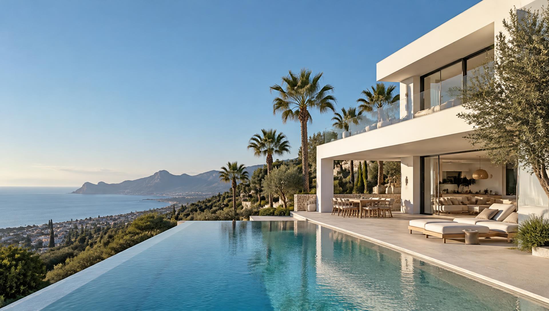 Mediterranean villa overlooking the sea — lifestyle illustration